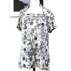 CLEO Petites Floral Black &White Women's Blouses L